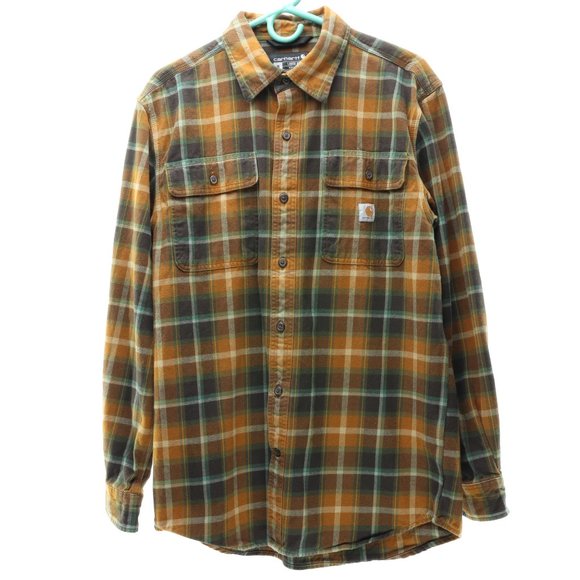 Carhartt Loose Fit Heavyweight Flannel Long-Sleeve Plaid Shirt Men's Size M - Picture 3 of 9